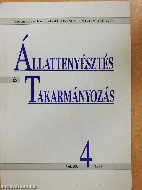 Állattenyésztés és Takarmányozás 2004/4.