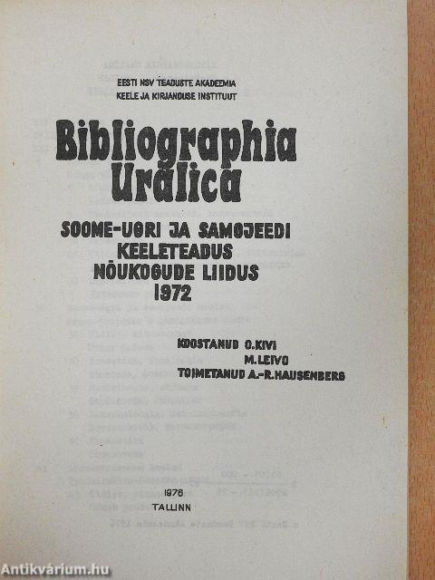 Bibliographia Uralica 1972