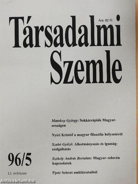 Társadalmi Szemle 1996. május