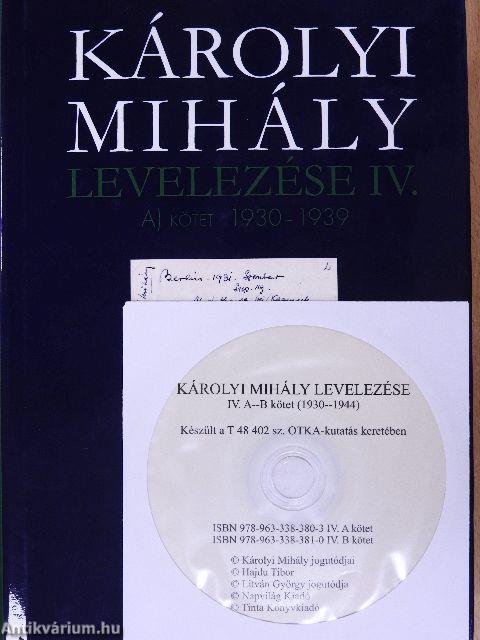 Károlyi Mihály levelezése IV/A-B. - CD-vel