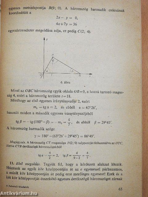 Egyetemi felvételi feladatok matematikából V.