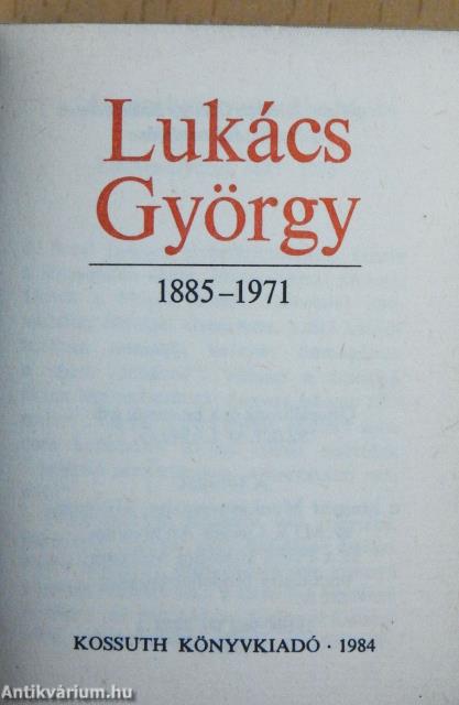 Lukács György 1885-1971 (minikönyv)