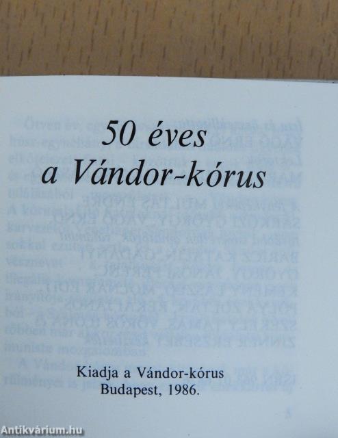 50 éves a Vándor-kórus (minikönyv)