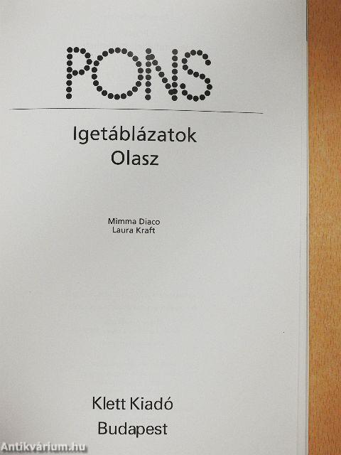 PONS Igetáblázatok - Olasz