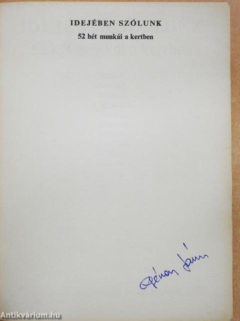 Idejében szólunk (aláírt példány)