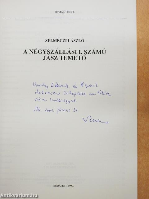 A négyszállási I. számú jász temető (dedikált példány)