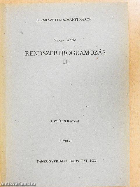 Rendszerprogramozás II.