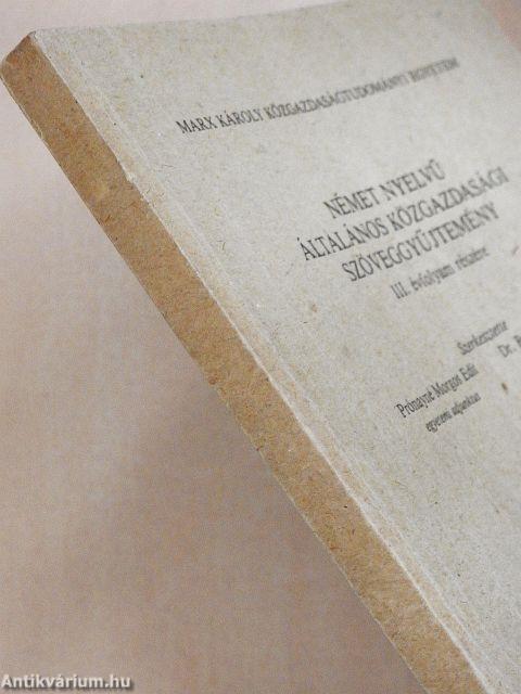 Német nyelvű általános közgazdasági szöveggyűjtemény