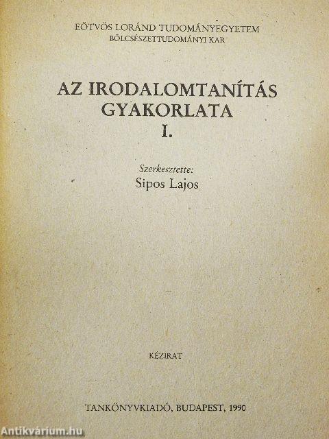 Az irodalomtanítás gyakorlata I.