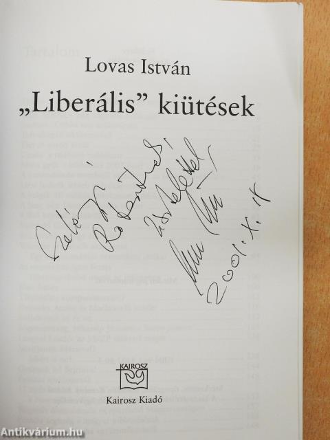 "Liberális" kiütések (dedikált példány)