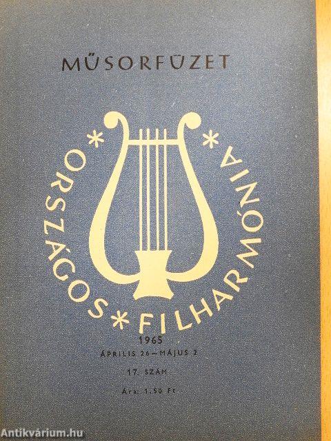 Országos Filharmónia Műsorfüzet 1965/17.