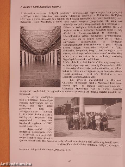 Könyvtáros asszisztens képzés Nyíregyházán (dedikált példány)