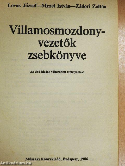 Villamosmozdony-vezetők zsebkönyve