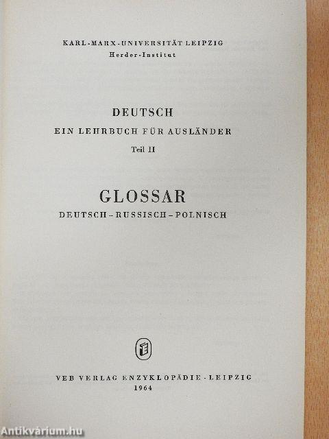 Deutsch - Ein Lehrbuch für Ausländer II. - Glossar