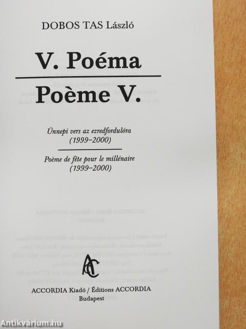 V. Poéma (dedikált példány)