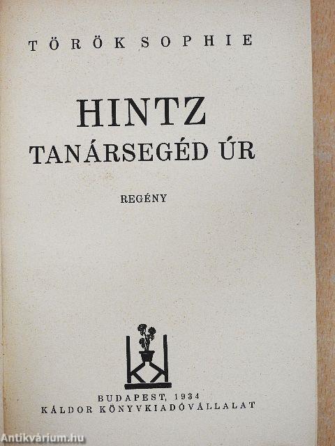 Hintz tanársegéd úr