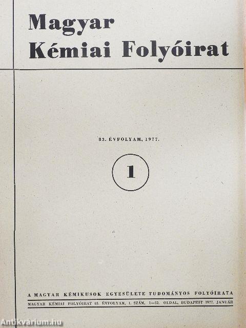 Magyar Kémiai Folyóirat 1977. január-december