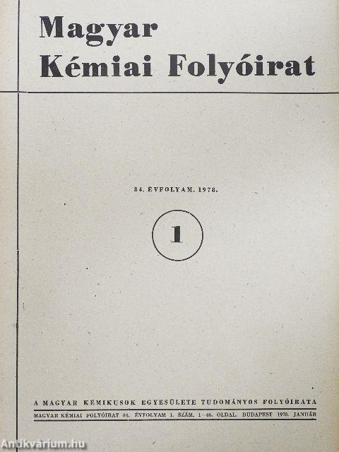Magyar Kémiai Folyóirat 1978. január-december