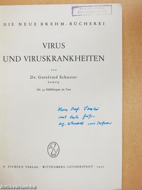 Virus und Viruskrankheiten (dedikált példány)