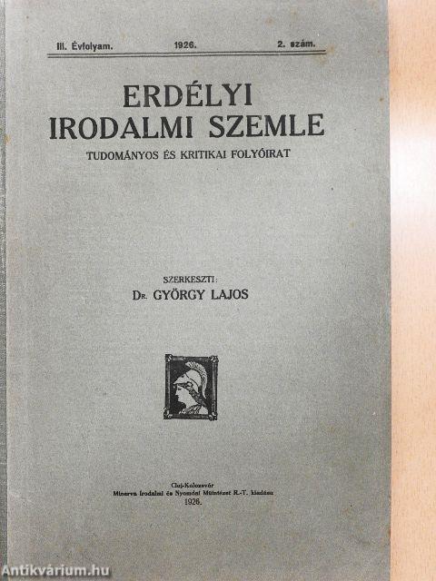 Erdélyi Irodalmi Szemle 1926. április-június