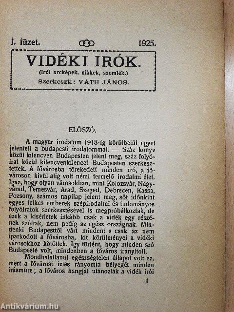 Vidéki irók 1925/I. 