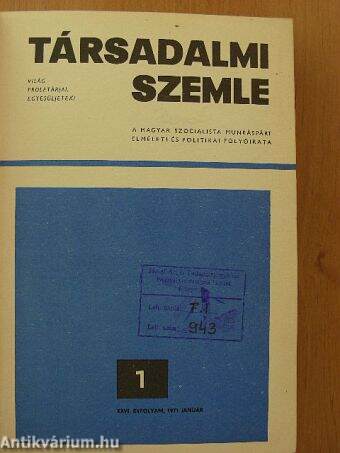 Társadalmi Szemle 1971. január-december I-II.