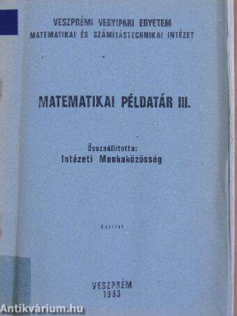Matematikai példatár III.