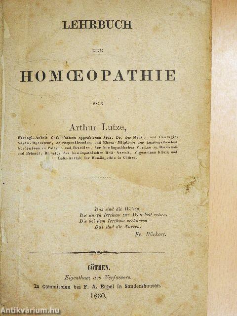 Lehrbuch der Homoeopathie