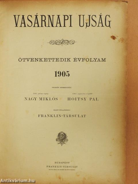 Vasárnapi Ujság 1905. január-junius (fél évfolyam)