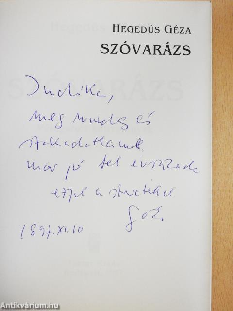 Szóvarázs (dedikált példány)