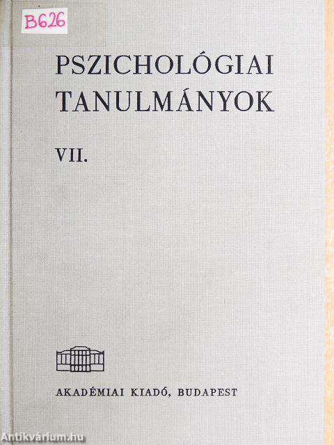 Pszichológiai tanulmányok VII.