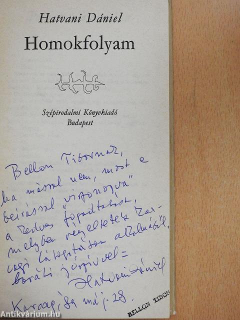 Homokfolyam (dedikált példány)