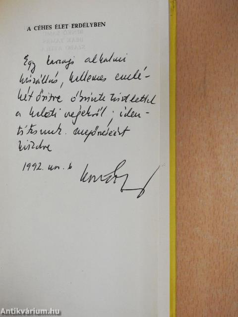 A céhes élet Erdélyben (dedikált példány)