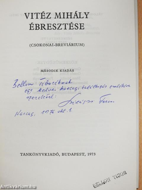 Vitéz Mihály ébresztése (dedikált példány)