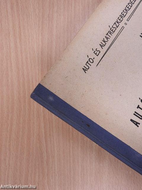 Autó alkatrészárjegyzék 1970 I-V.