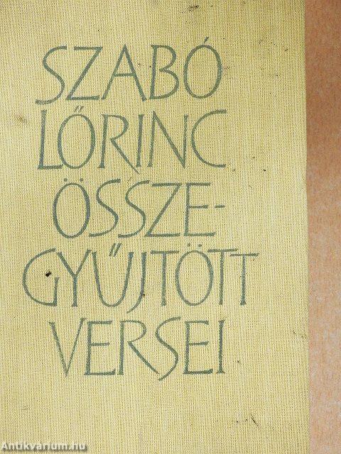 Szabó Lőrinc összegyűjtött versei