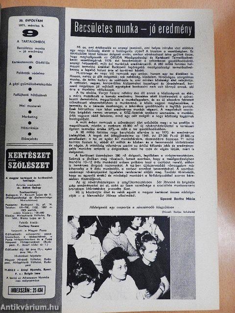 Kertészet és Szőlészet 1971. (nem teljes évfolyam)