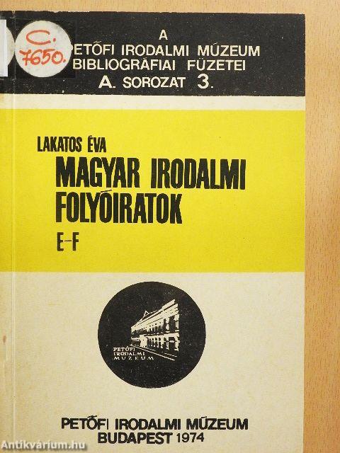 Magyar Irodalmi Folyóiratok