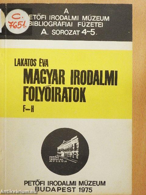 Magyar Irodalmi Folyóiratok