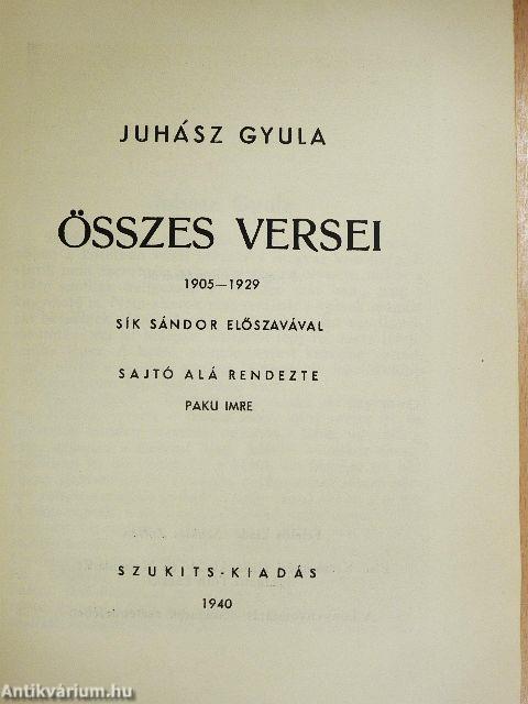 Juhász Gyula összes versei