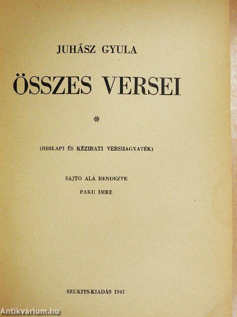 Juhász Gyula összes versei