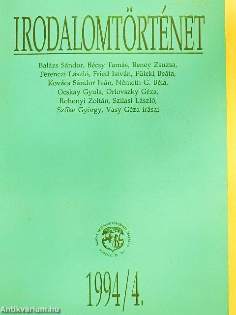 Irodalomtörténet 1994/4.