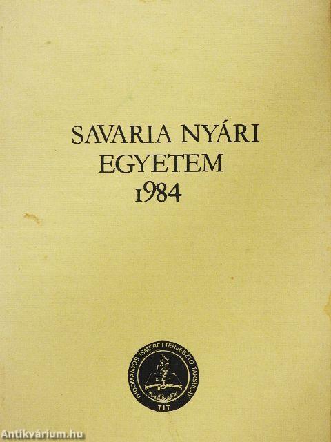 Savaria nyári egyetem 1984