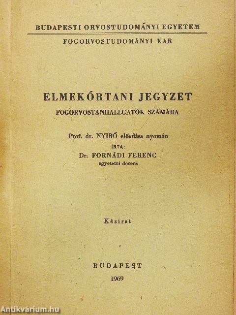 Elmekórtani jegyzet