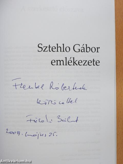 Sztehlo Gábor emlékezete (dedikált példány)