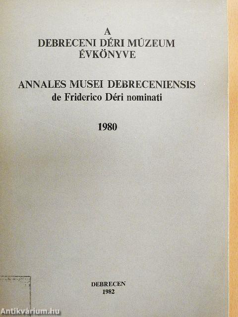 A debreceni Déri Múzeum évkönyve 1980
