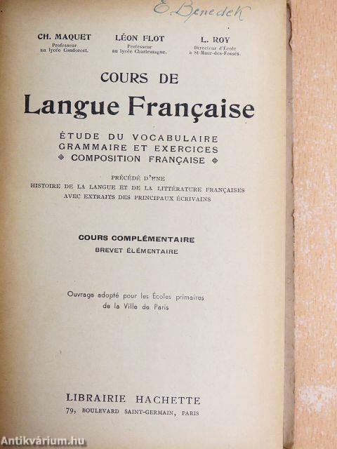 Cours de Langue Francaise