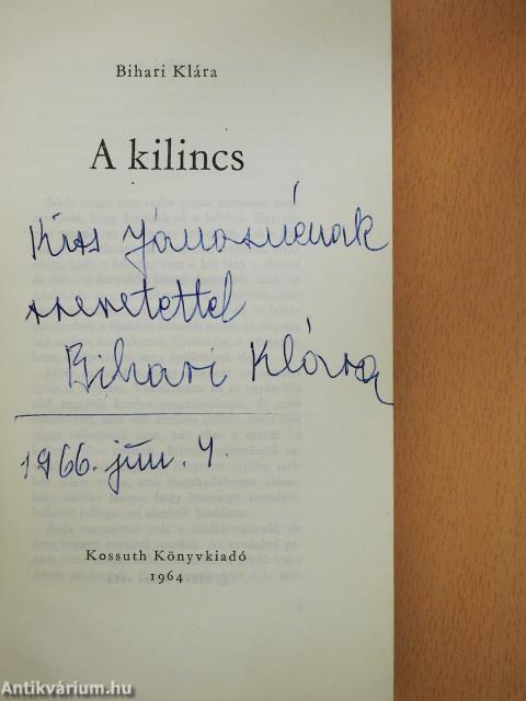 A kilincs (dedikált példány)