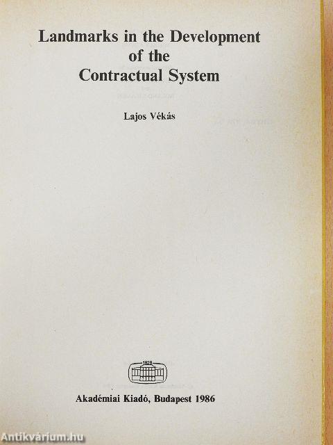 Landmarks in the Development of the Contractual System