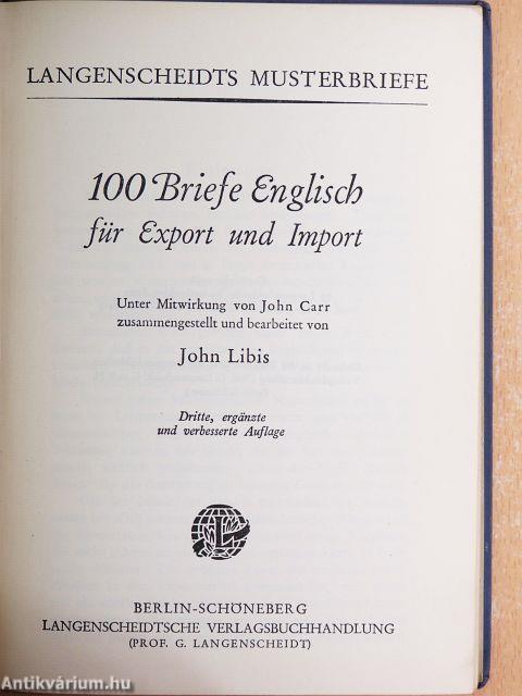 100 Briefe Englisch für Export und Import